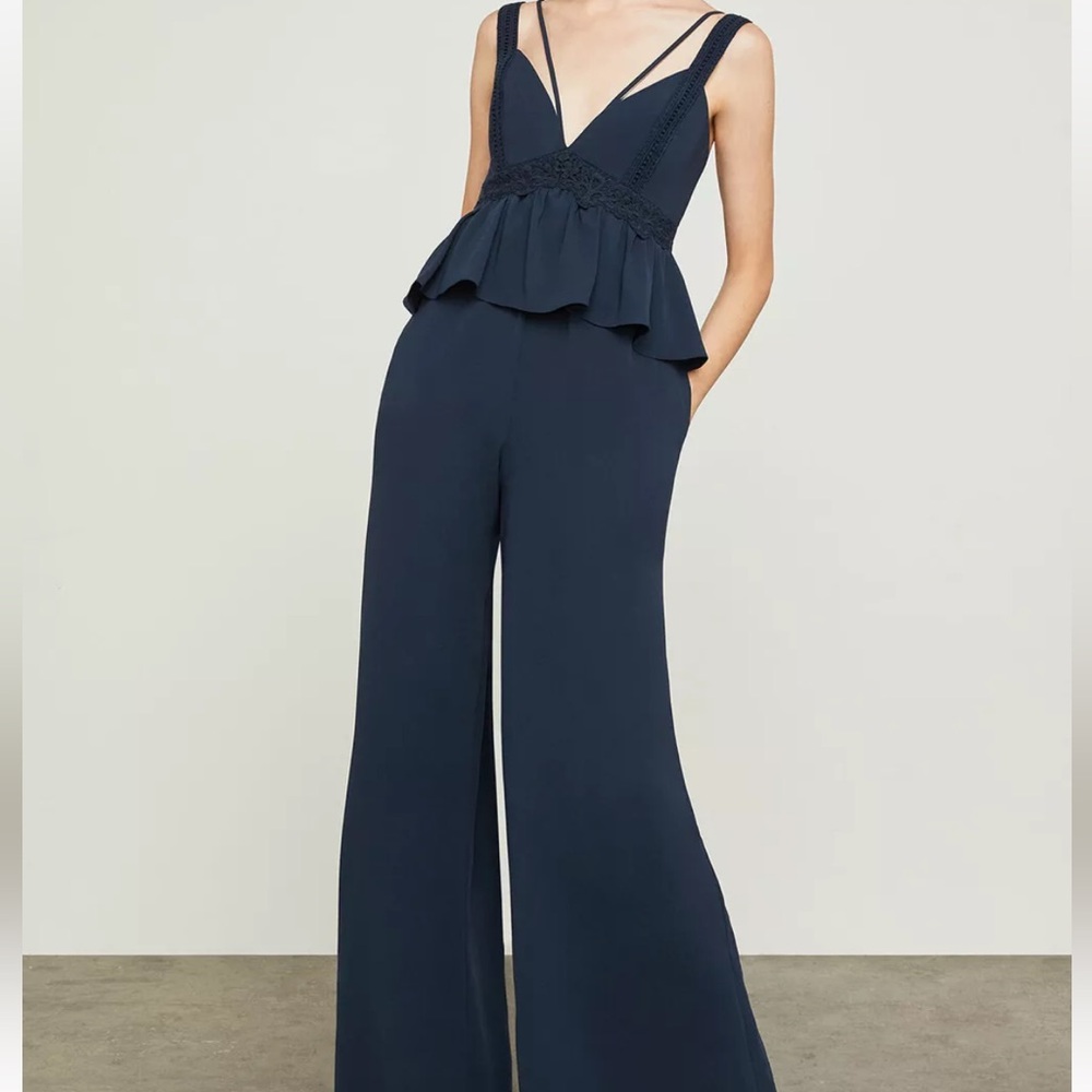 BCBG MAXAZRIA Wide Leg Peplum Jumpsuit size S! Brand new with tags!